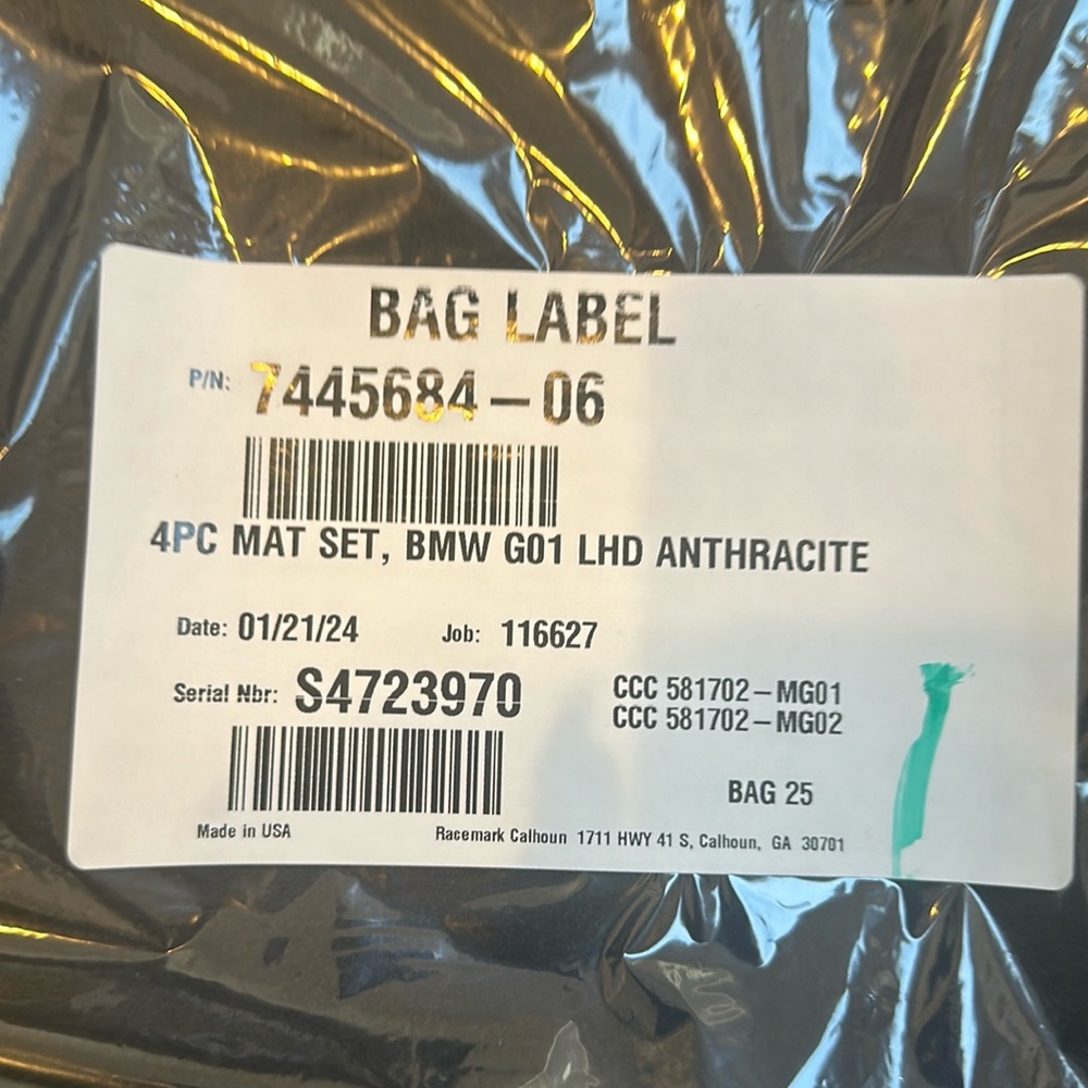 Bmw X4 2024 Floor  Mats  still in packaging never used